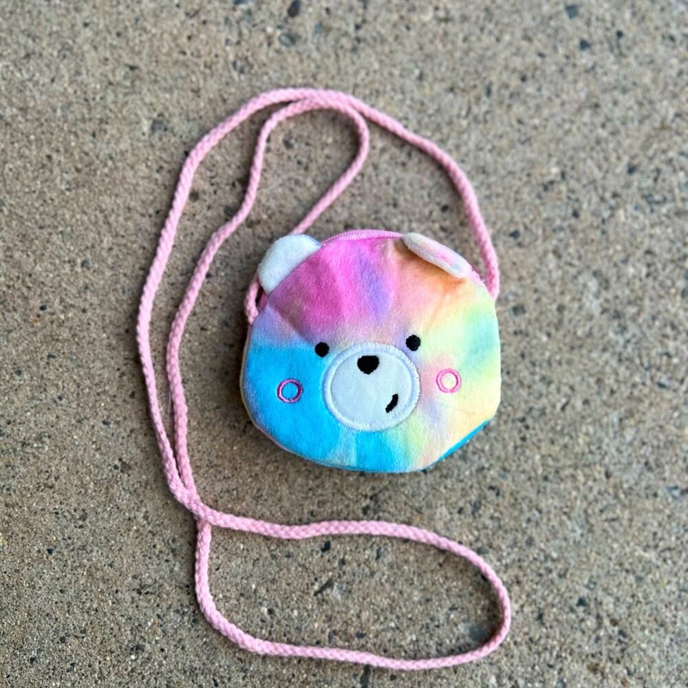 Rainbow Plush Bear Crossbody Bag